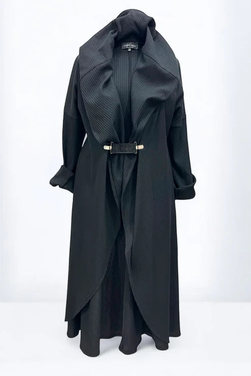 Vincenzo Allocca Mantel schwarz Strick 40 42 44 46 48 50 52 54 56 58