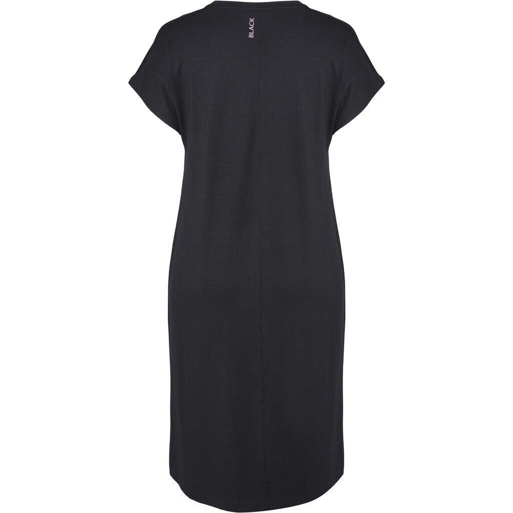 Pont Neuf exquisites Shirtkleid Schwarz mit Silberdruck Black Edition Gr 42 - 56