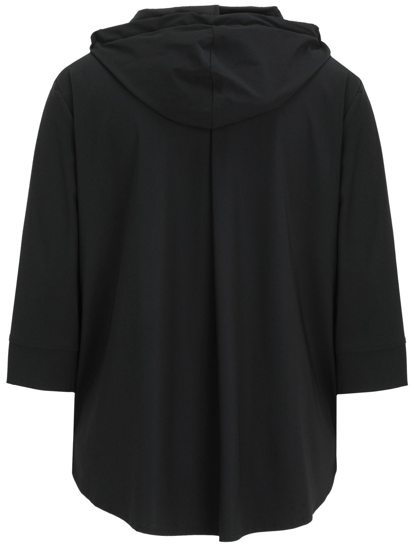 Doris Streich Jacke mit Kapuze und Glanzprint schwarz