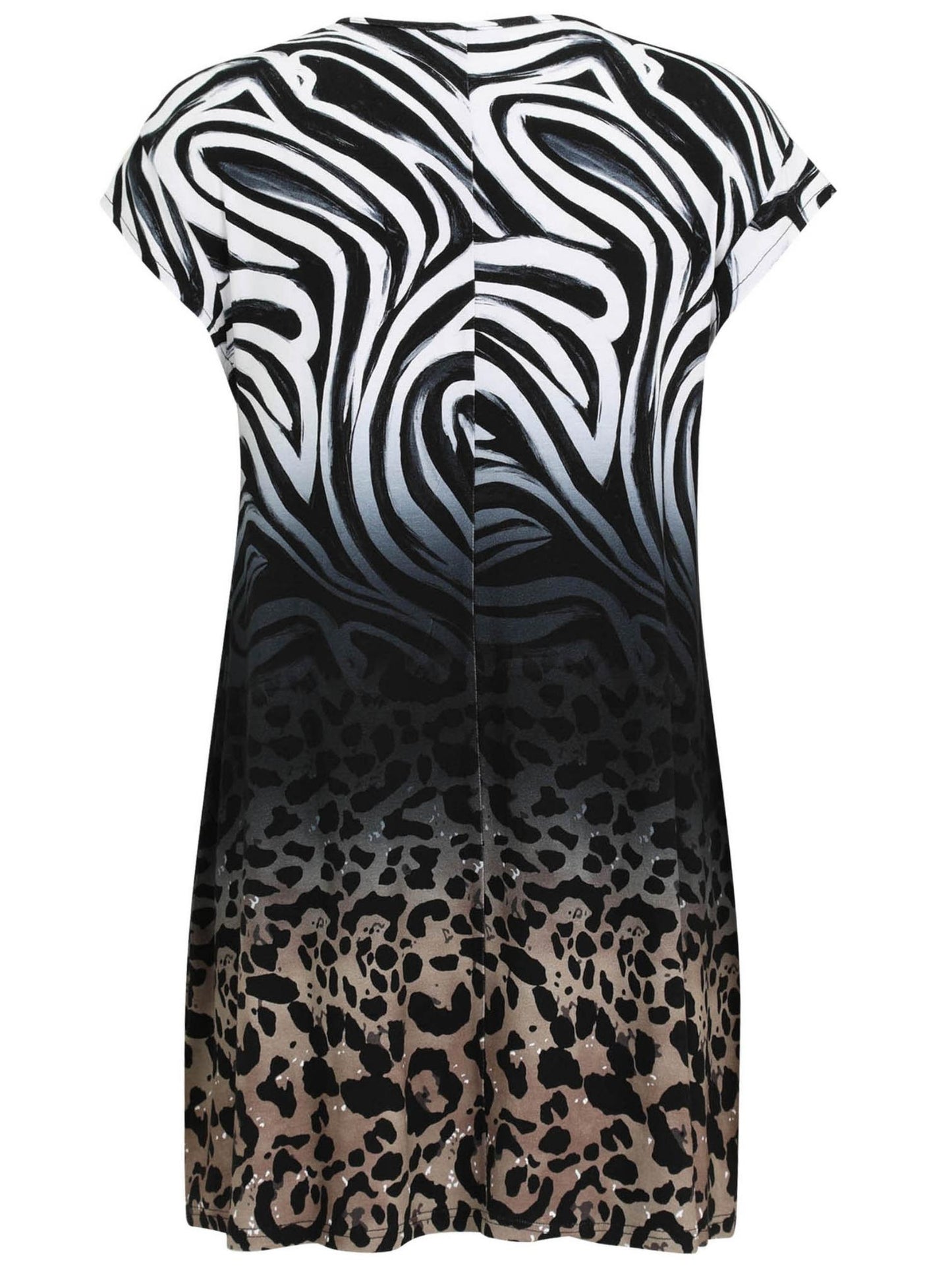 Doris Streich Longshirt Animal-Mix-Print Zebra Leopard große Größen