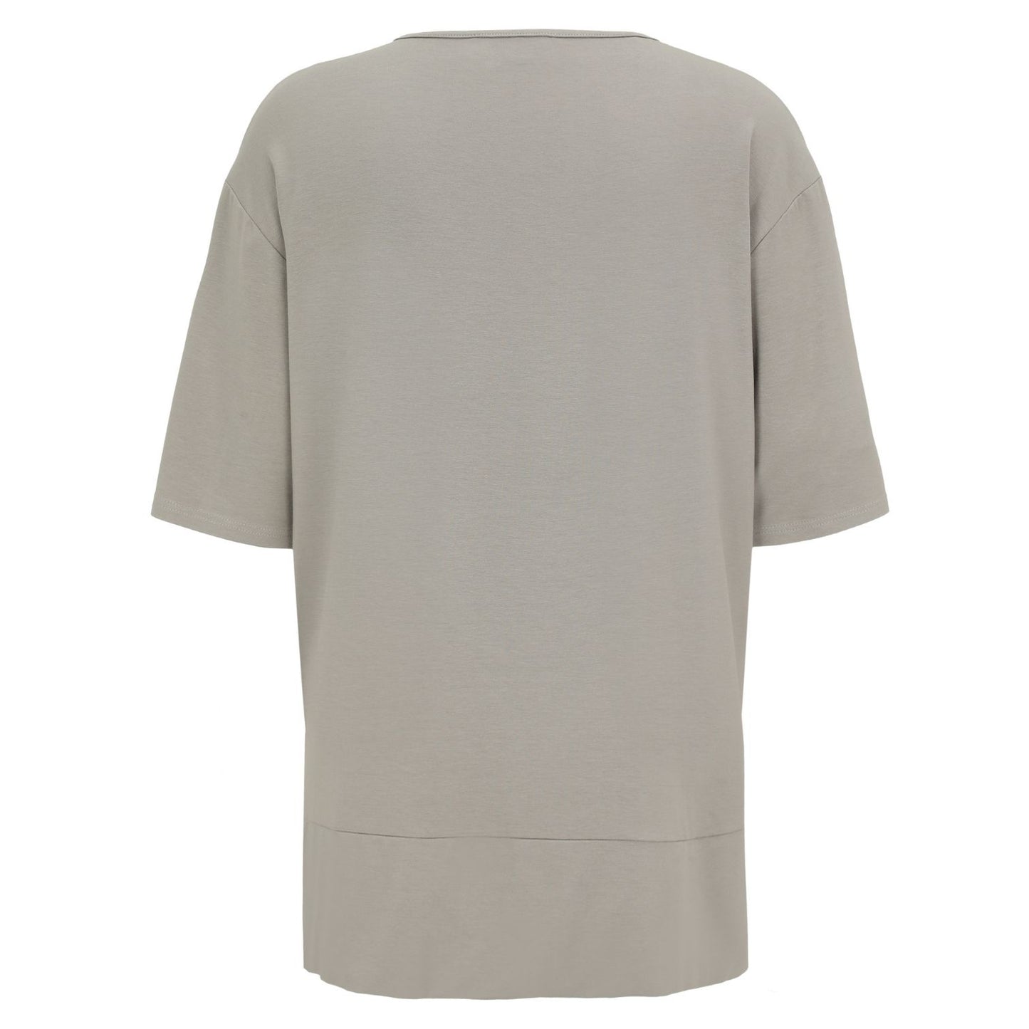 Doris Streich Shirt Taupe mit silbernen Highlights & Zipper