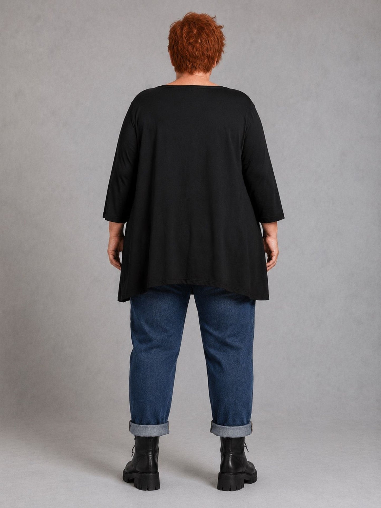 Frenzi Shirt Pudel-Druck Oversize – Einheitsgröße 44–56, Schwarz/Grün