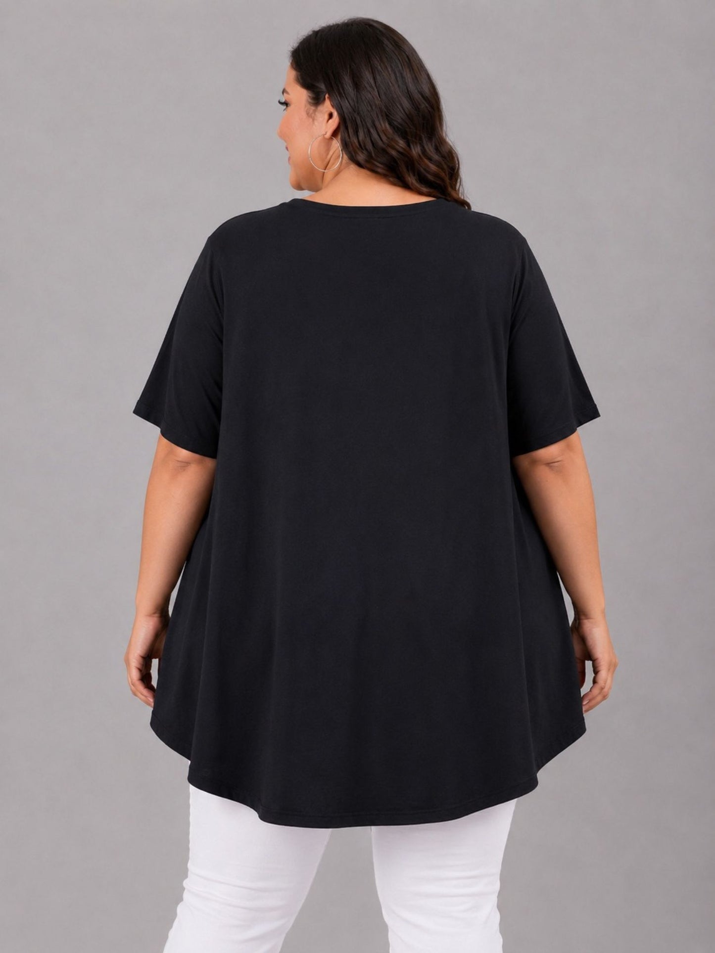 Frenzi Oversize Shirt Pop-Art-Print Schwarz – Einheitsgröße 44–58