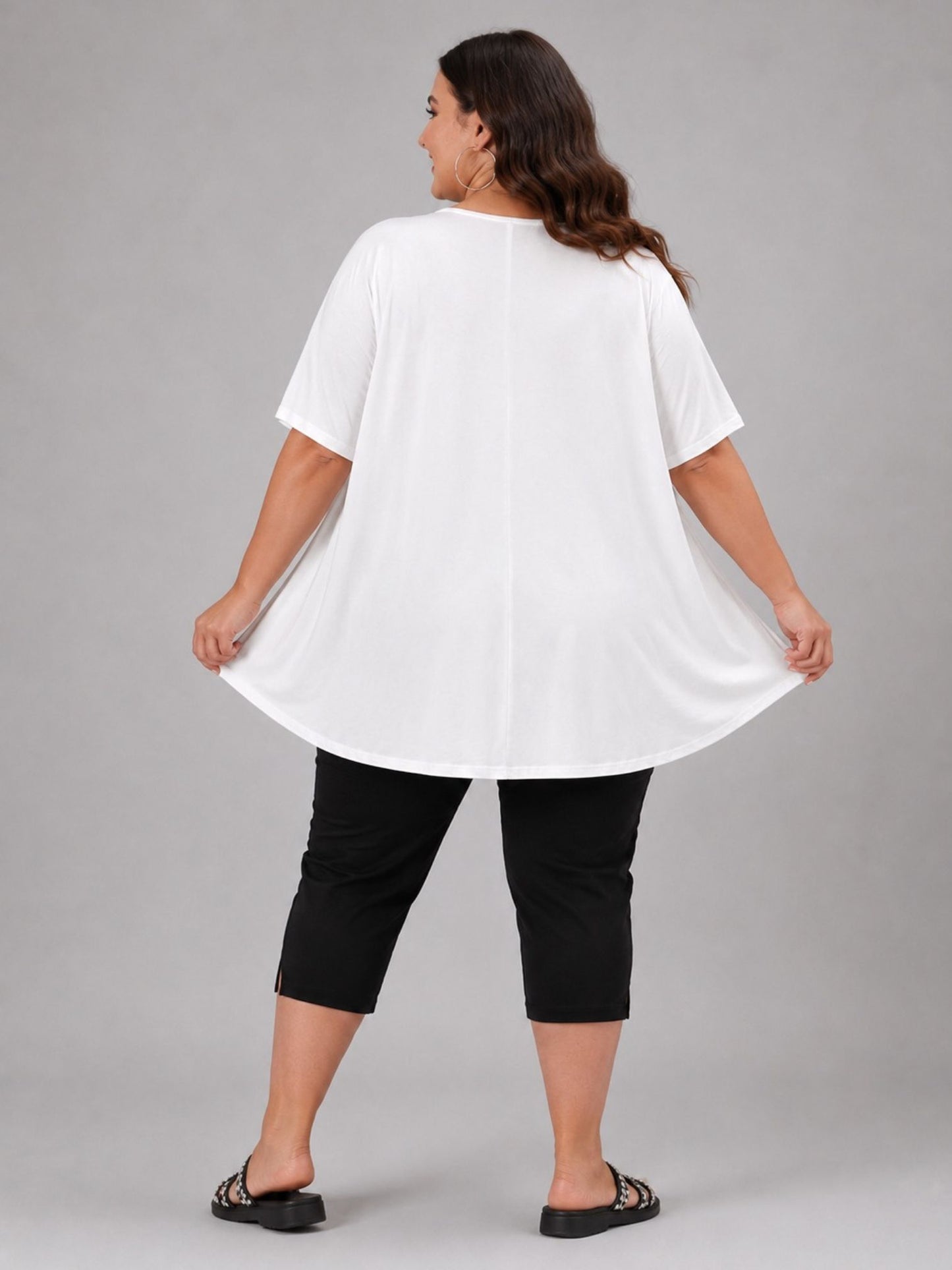 Frenzi Oversize Shirt Hunde-Print Weiß – Einheitsgröße 44–58