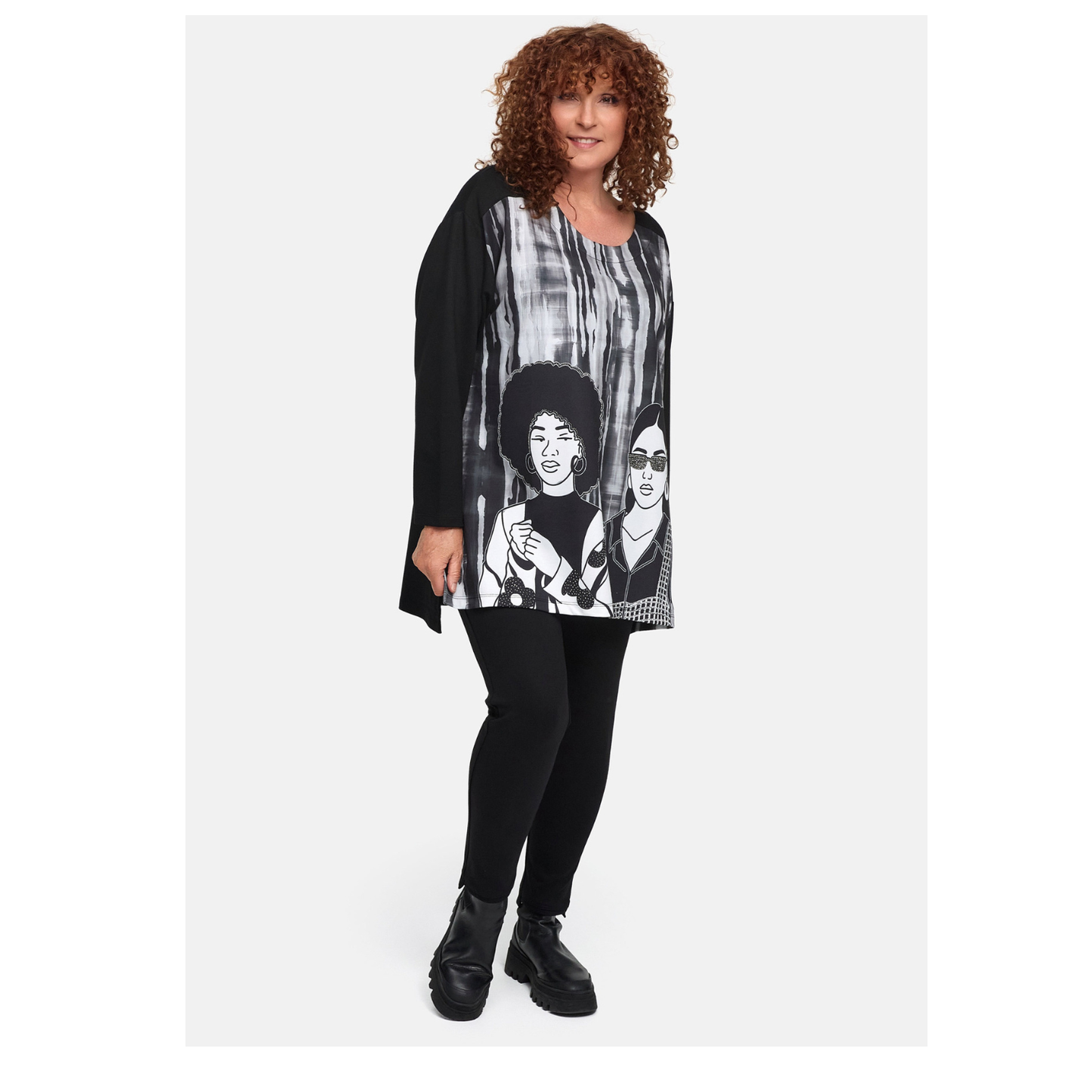 Frenzi4u Tunika Urban Faces Print große Größen – Nickis XXL Fashion – Ansicht 5