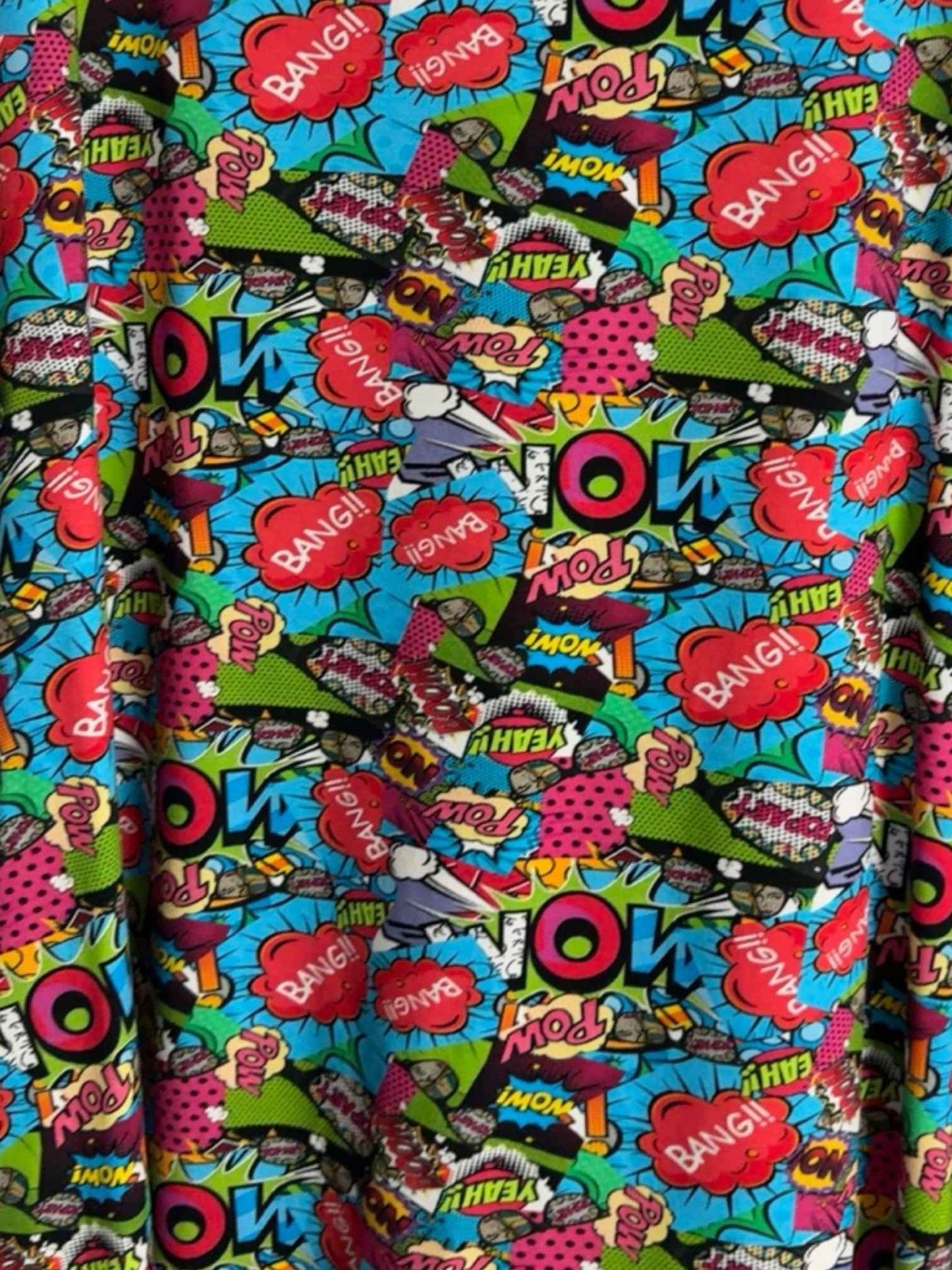 Naveed Shirt-Tunika A-Linie – Comic-Print in Türkis, Pink & Rot – Große Größen 44–62