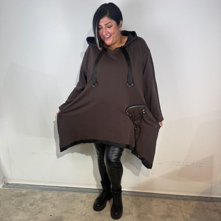 Sinne by Coom Design Long Tunika Schoko – weich & voller Komfort 42 44 46 48 50 52 54 56 58