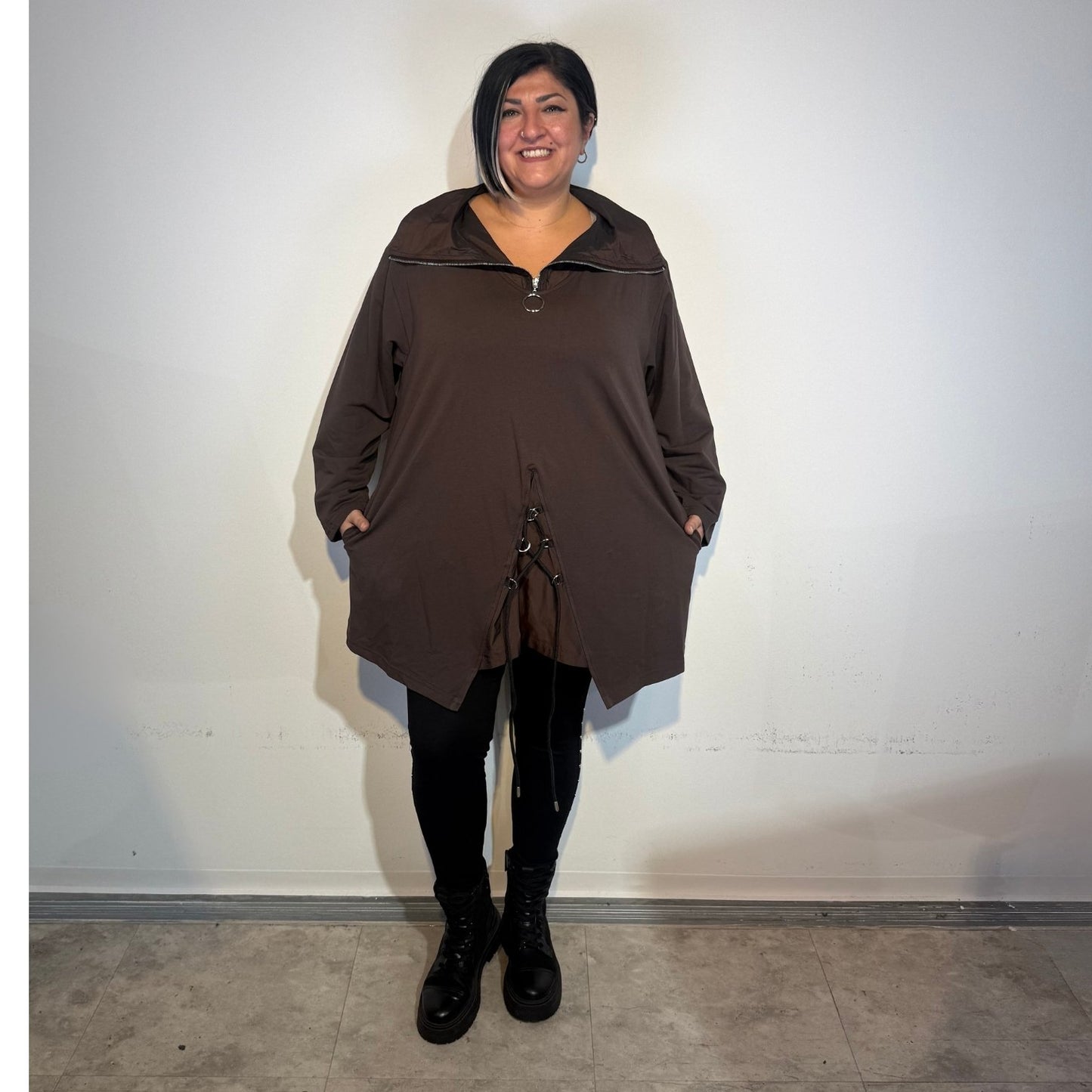 Sinne Coom Design Tunika Schoko – edel, lässig & voller Charme Gr 40- 58