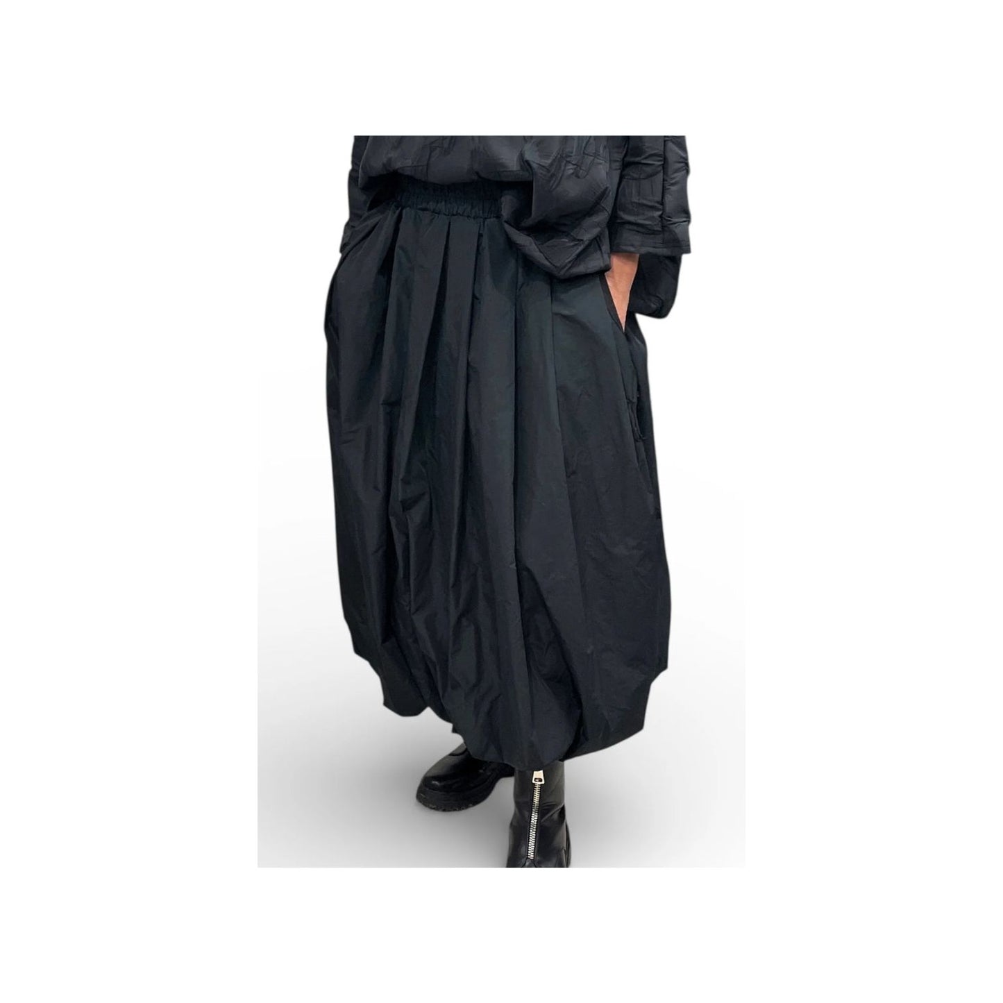 Vincenzo Allocca Ballonrock schwarz mit Rundumgummibund – weich fallend & bequem