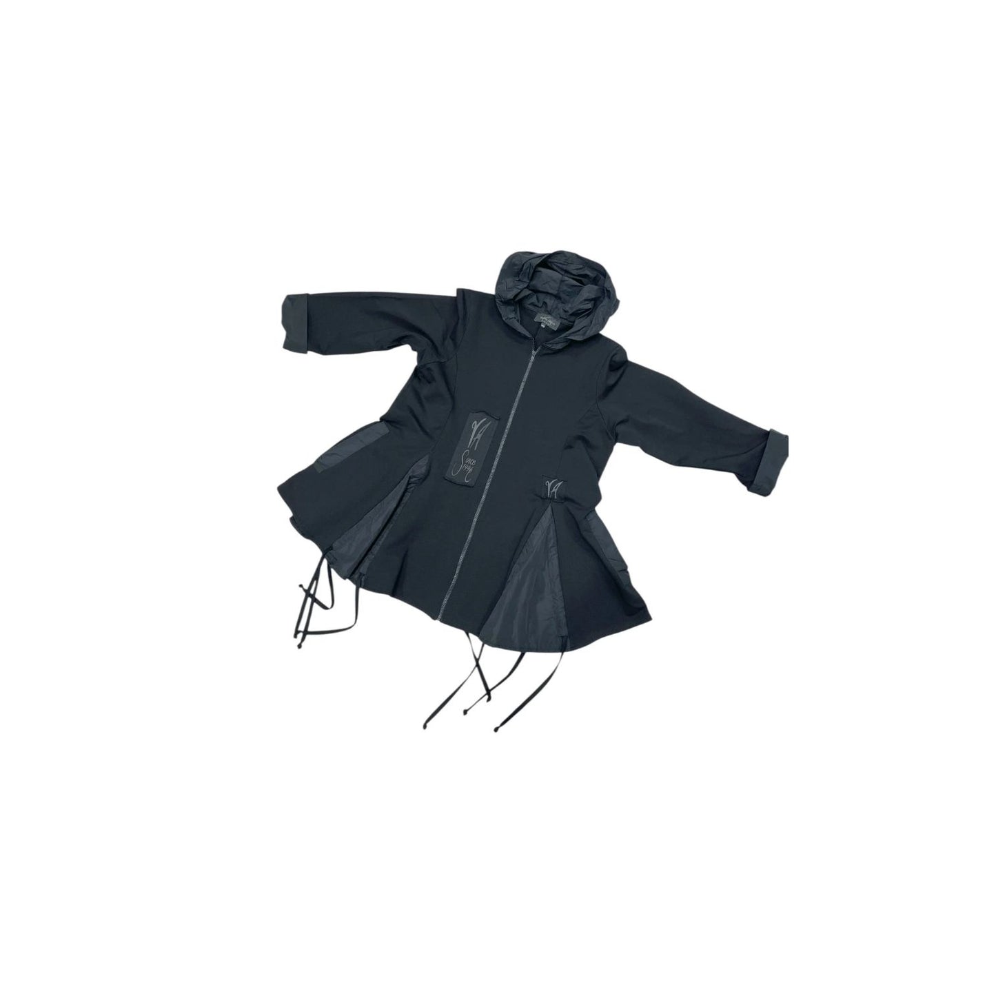 Vincenzo Allocca Jacke schwarz mit Microtaft A-Form und Kapuze