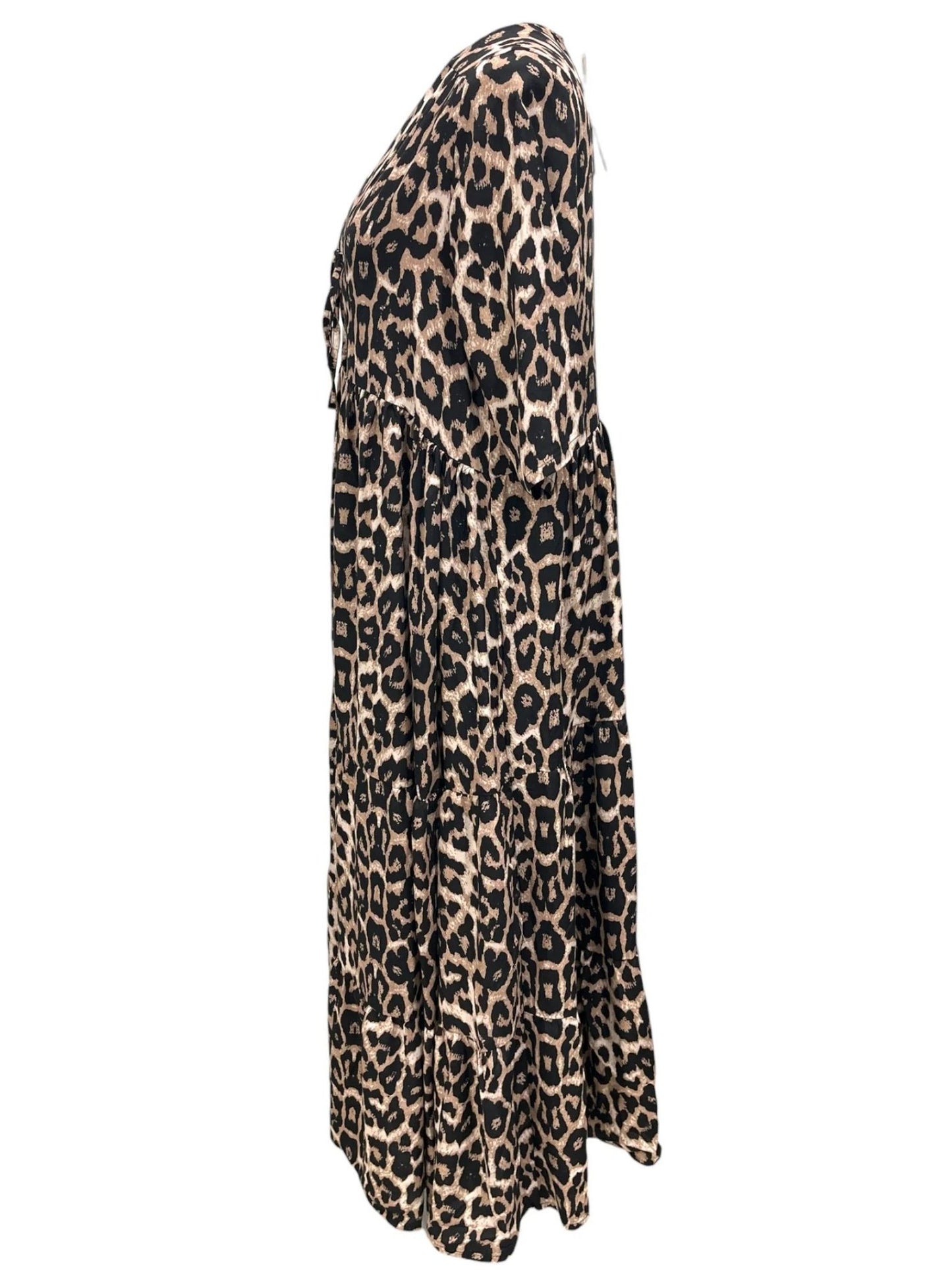 Sommerkleid große Größen Maxikleid Animal-Print Braun Vincenzo Allocca