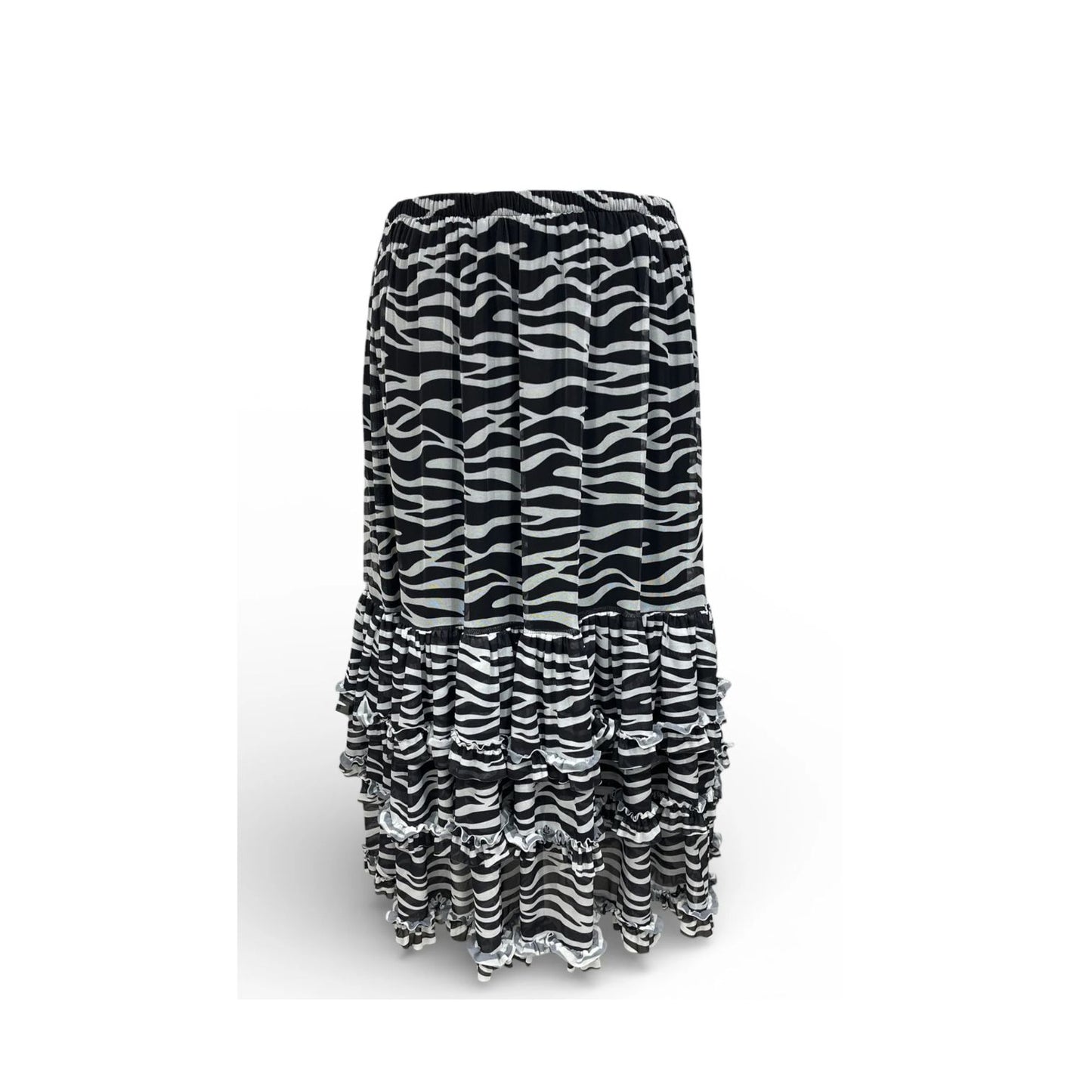 Vincenzo Allocca Stufenrock Zebra Schwarz-Weiß große Größen – Nickis XXL Fashion