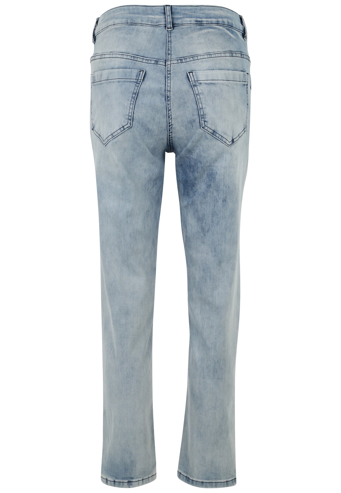 Doris Streich 5-pocket Jeans Hose Blau Hellblau mit Vintage-Waschung und Reißverschluss 54 56