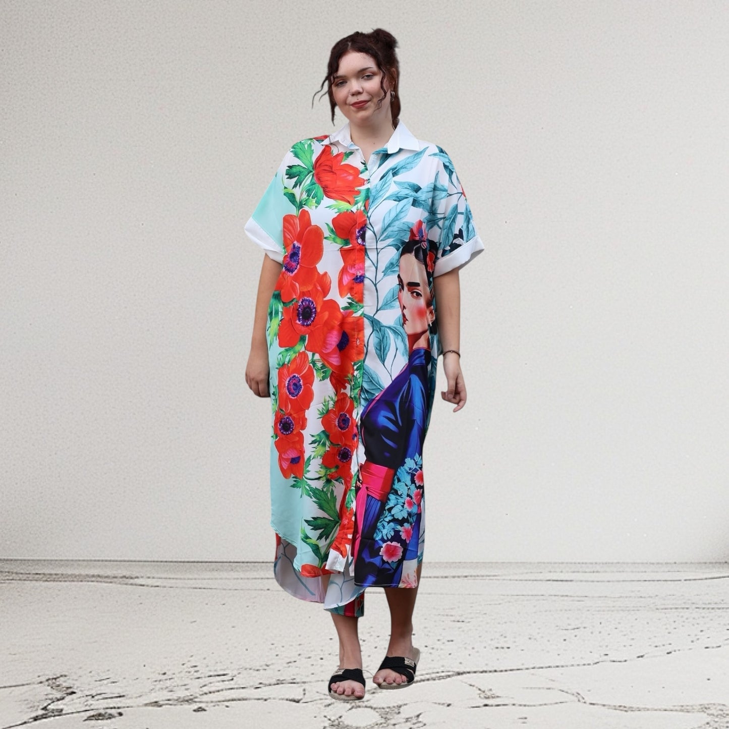Mix Mirage Blusenjacke/Blusenkleid „Frida“ – farbenfroher Print & ikonisches Design 40 42 44 46 48 50 52 (Kopie)
