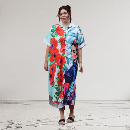 Mix Mirage Blusenjacke/Blusenkleid „Frida“ – farbenfroher Print & ikonisches Design 40 42 44 46 48 50 52 (Kopie)