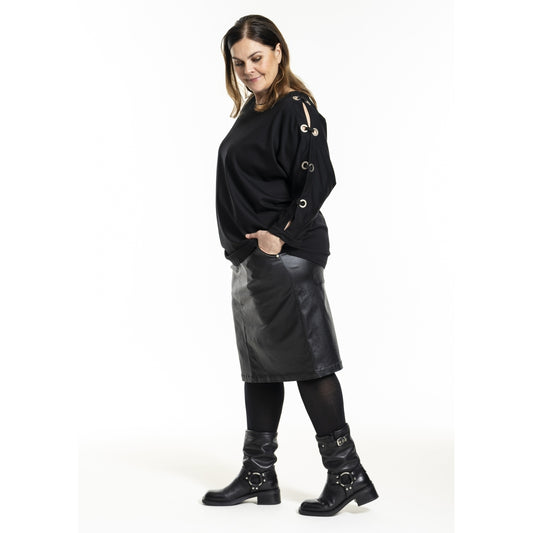 Gozzip Shirt Black Edition schwarz mit cut outs und Ösen 42 44 46 48 50 52 54 56