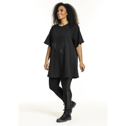 Studio Tunika Shirt Stern kurzarm schwarz 42 44 46 48 50 52 54 56