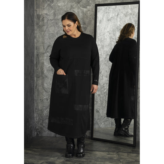 Gozzip Kleid Black Edition schwarz mit Akzente 42 44 46 48 50 52 54 56