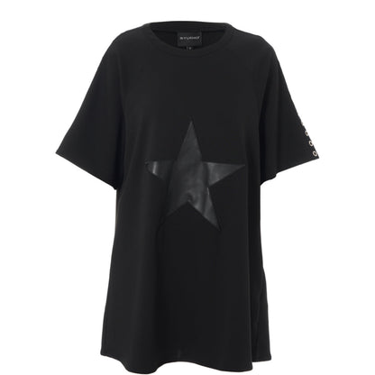 Studio Tunika Shirt Stern kurzarm schwarz 42 44 46 48 50 52 54 56