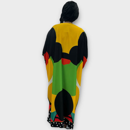Mix Virage Kleid Kaftan Bunt gemustert Frauenkopf Onesize 44 46 48 50 52 54 56