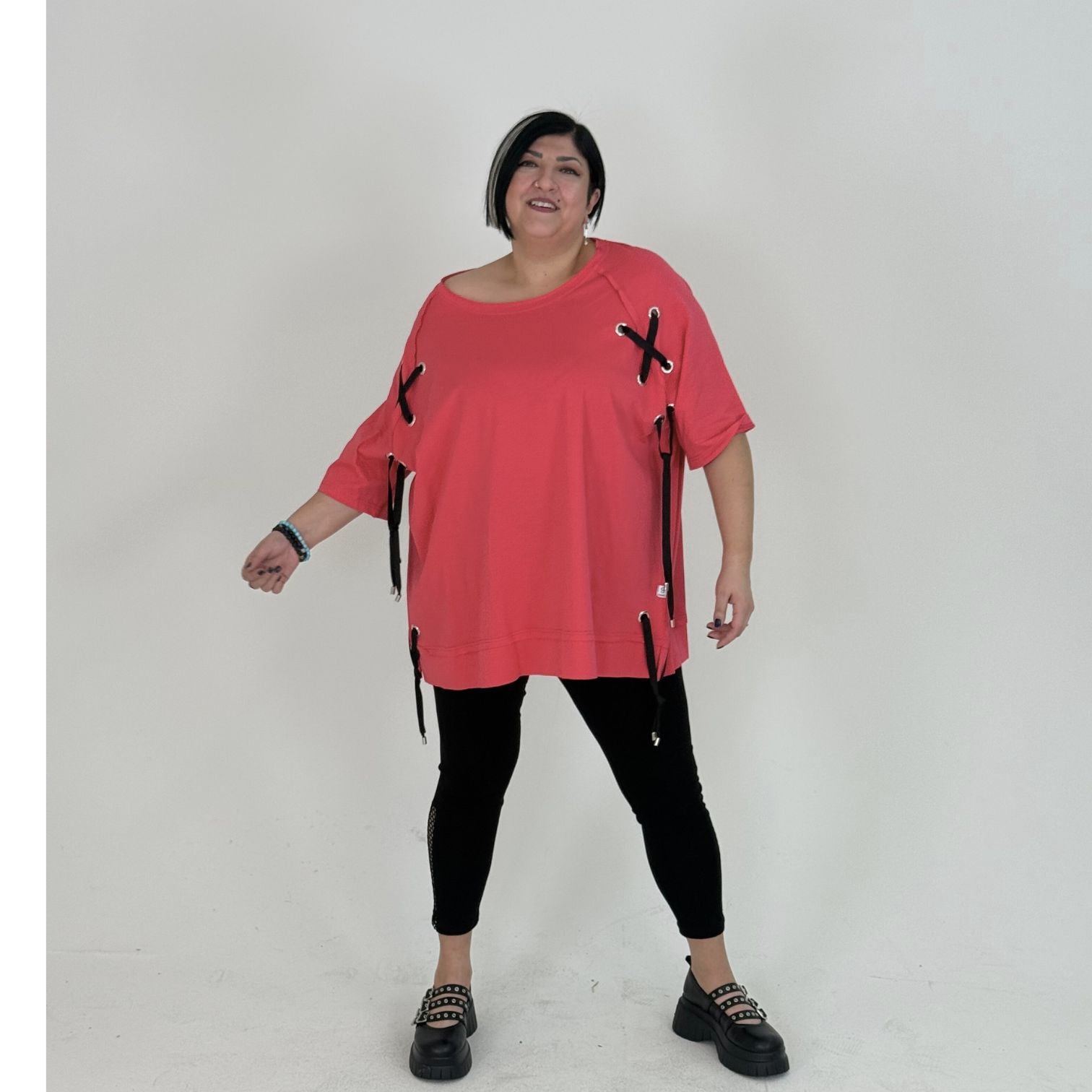 Sinne by Coom Shirt Koralle Lochnieten Oversize große Größen – Nickis XXL Fashion – Ansicht 2