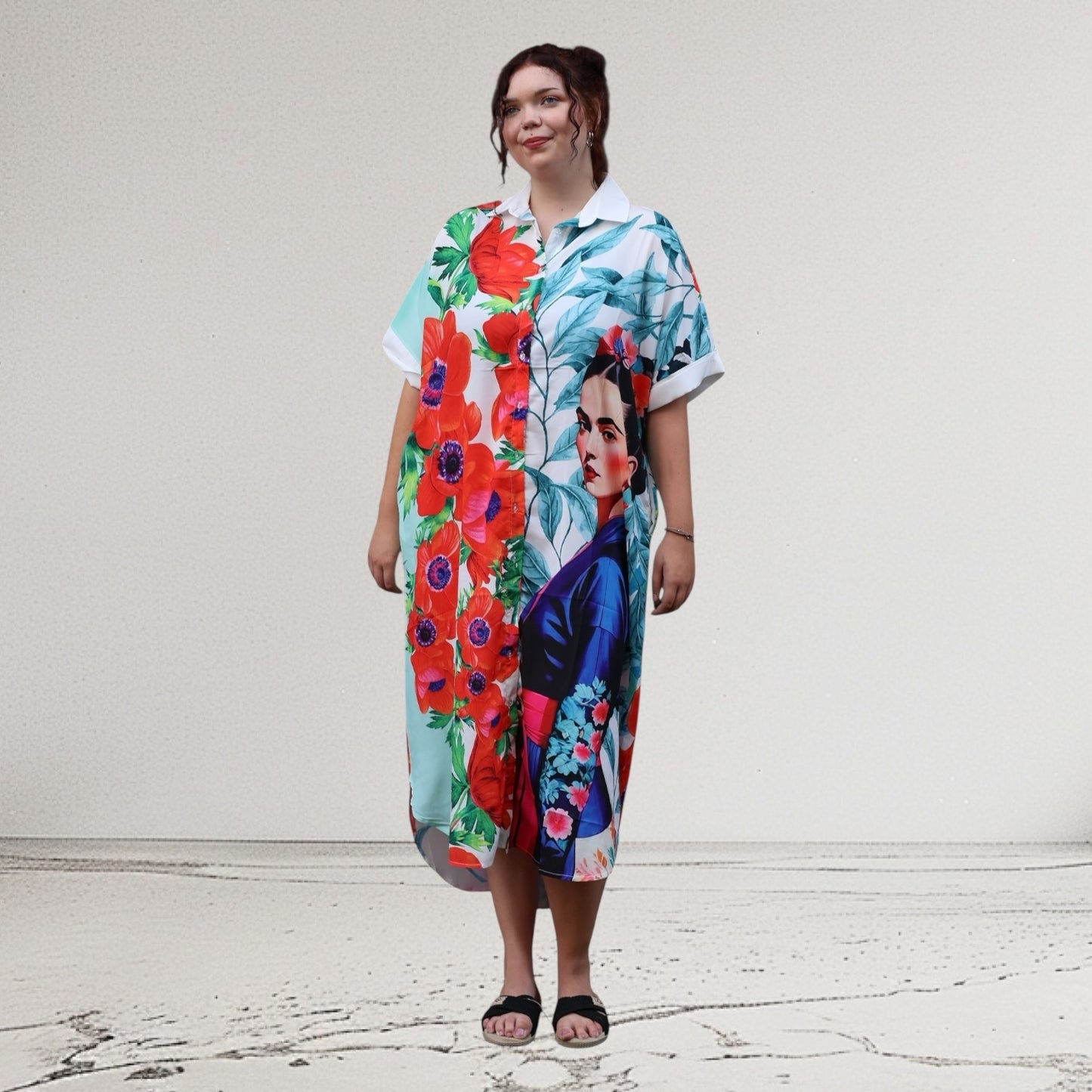 Mix Mirage Blusenjacke/Blusenkleid „Frida“ – farbenfroher Print & ikonisches Design 40 42 44 46 48 50 52 (Kopie)