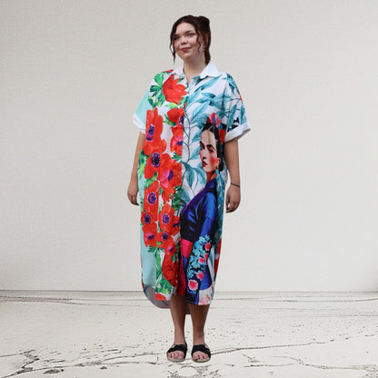 Mix Mirage Blusenjacke/Blusenkleid „Frida“ – farbenfroher Print & ikonisches Design 40 42 44 46 48 50 52 (Kopie)