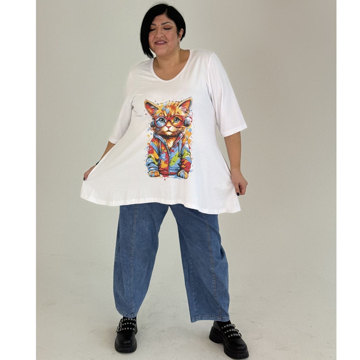 Sinne by Coom Shirt Katze – A-Form Kurzarm verschiedene Farben