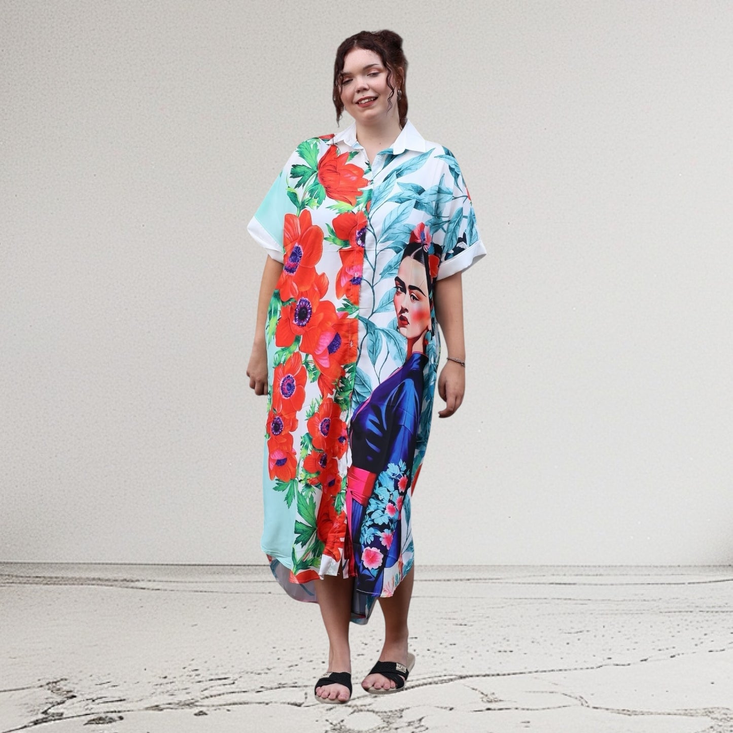 Mix Mirage Blusenjacke/Blusenkleid „Frida“ – farbenfroher Print & ikonisches Design 40 42 44 46 48 50 52 (Kopie)