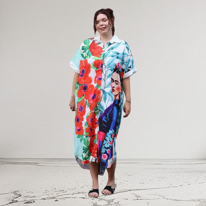 Mix Mirage Blusenjacke/Blusenkleid „Frida“ – farbenfroher Print & ikonisches Design 40 42 44 46 48 50 52 (Kopie)