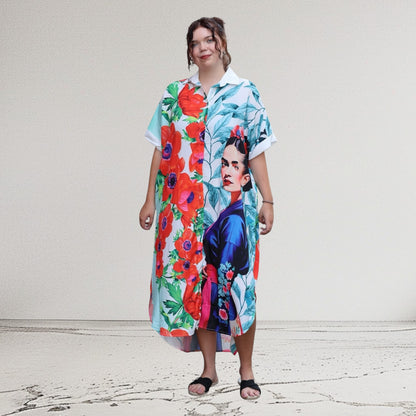 Mix Mirage Blusenjacke/Blusenkleid „Frida“ – farbenfroher Print & ikonisches Design 40 42 44 46 48 50 52 (Kopie)