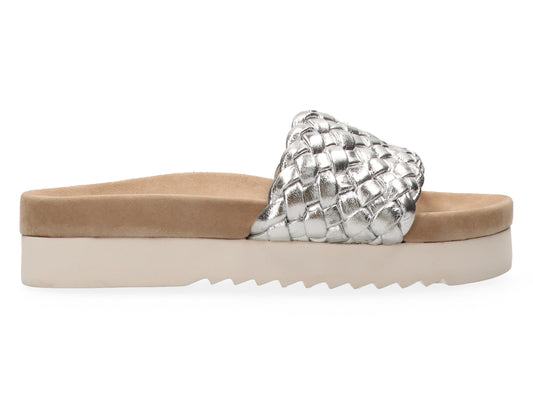 maruti Billy Leder Flip Flop Sandale Silber 38 39 40 41 42