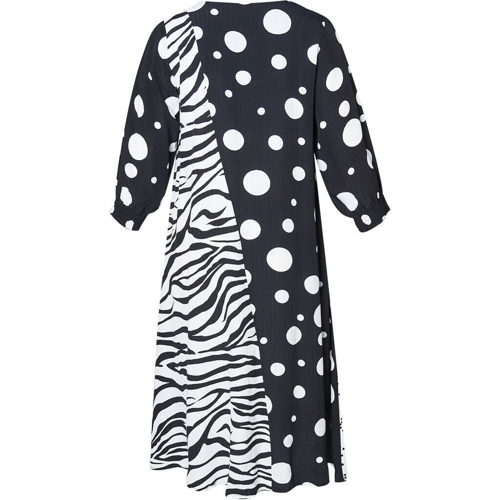 Aprico Kleid schwarz weiß Zebra Druck mit Punkte Gr 42 - 60