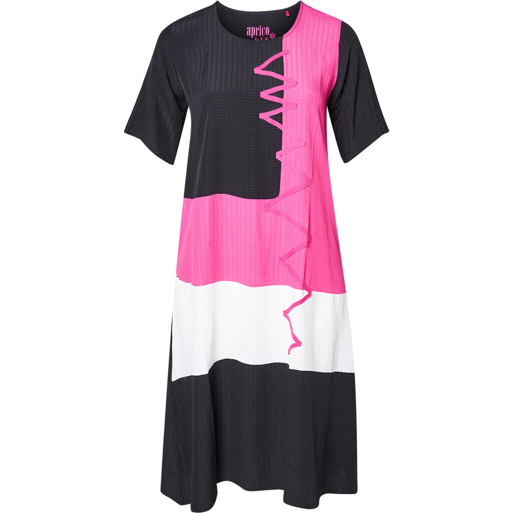 Aprico Kleid schwarz weiß pink 42/44 - 58/60