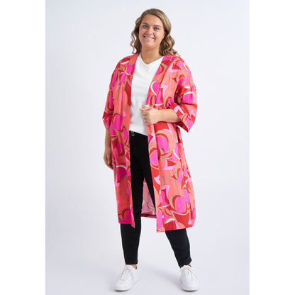 Adia Cardigan Pink Koralle Bunt gemustert Gr 42 44 46 48 50 52 54 56 58 60 62