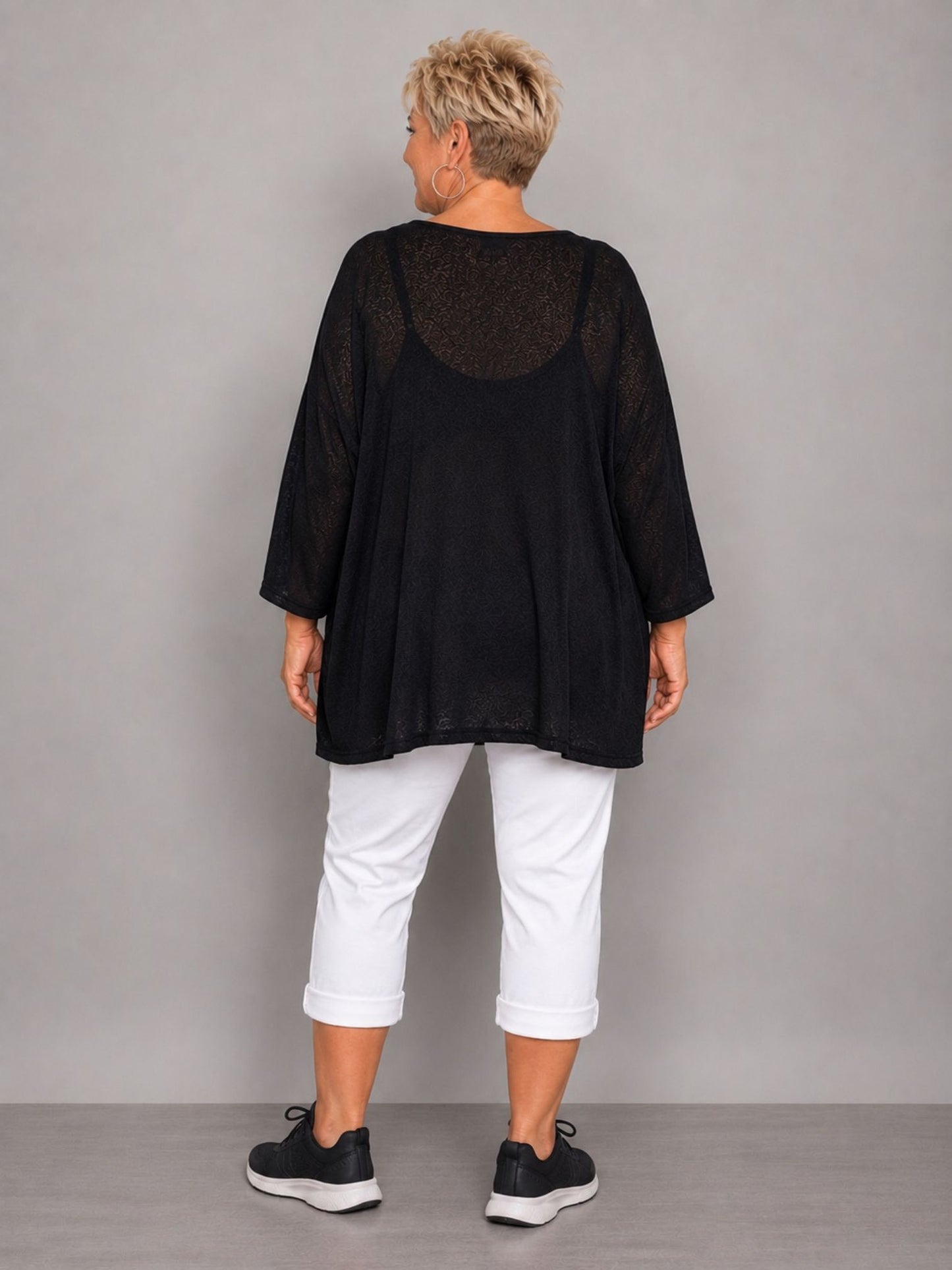AKH Fashion Oversize Feinstrick-Shirt Neon – Einheitsgröße 44–62, Neongrün / Neonpink / Neongelb / Schwarz / Weiß