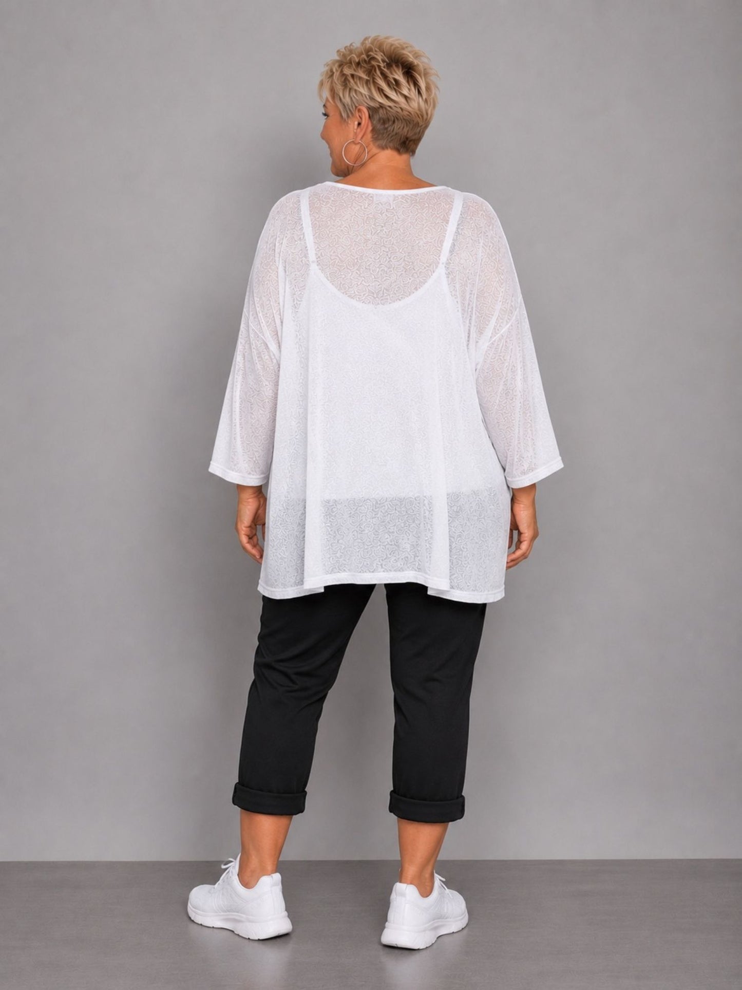 AKH Fashion Oversize Feinstrick-Shirt Neon – Einheitsgröße 44–62, Neongrün / Neonpink / Neongelb / Schwarz / Weiß