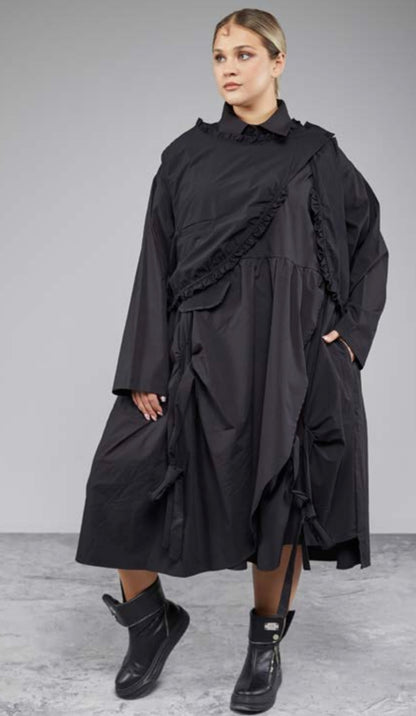 H4  Kleid 2tlg mit Weste schwarz  Einheitsgrösse  48 50 52 54 56 58 60