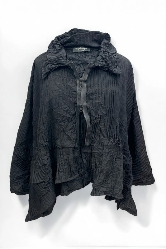 Vincenzo Allocca Kurz Jacke gecrasht schwarz onesize 40 42 44 46 48 50 52 54 56 58 60 62