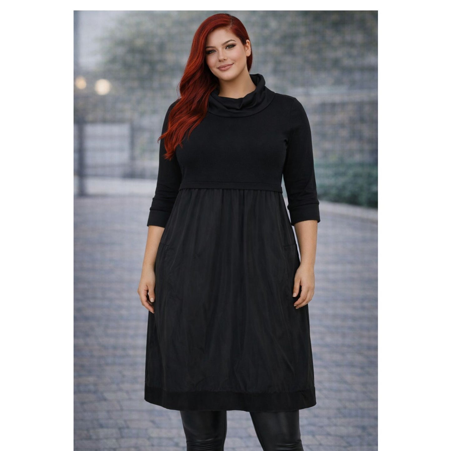 Doris Streich Kleid Schwarz Microtaft große Größen – Nickis XXL Fashion