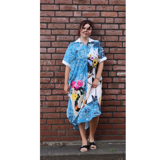 Mix Mirage Oversize Blusenkleid „City Woman“ – farbenfroh & extravagant 40 42 44 46 48 50 52