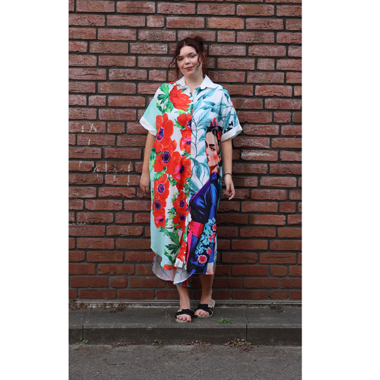 Mix Mirage Blusenjacke/Blusenkleid „Frida“ – farbenfroher Print & ikonisches Design 40 42 44 46 48 50 52 (Kopie)