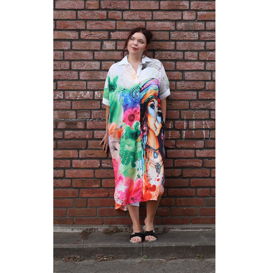 Mix Mirage Blusenkleid Cool Girl – Oversize, farbenfroh, sommerleicht 40 42 44 46 48 50 52