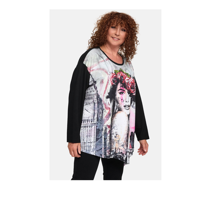 Frenzi4u Longshirt Rose Portrait Print große Größen – Nickis XXL Fashion – Ansicht 4