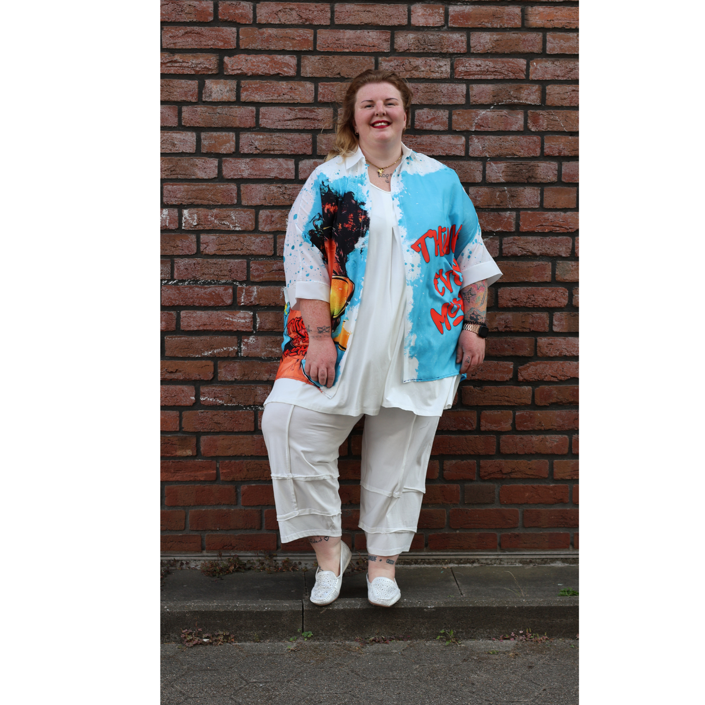 WOW-Bluse „Urban Pop Art“ – Mix Virage | Stylisch. Leicht. Besonders. 44 46 48 50 52 54 56 58 60
