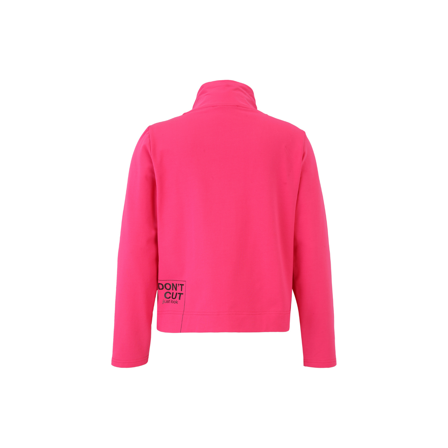 Doris Streich Sweatjacke „DON’T CUT“ – Pinker Statement-Look mit Taschen Gr 44 46 48 52 54 56