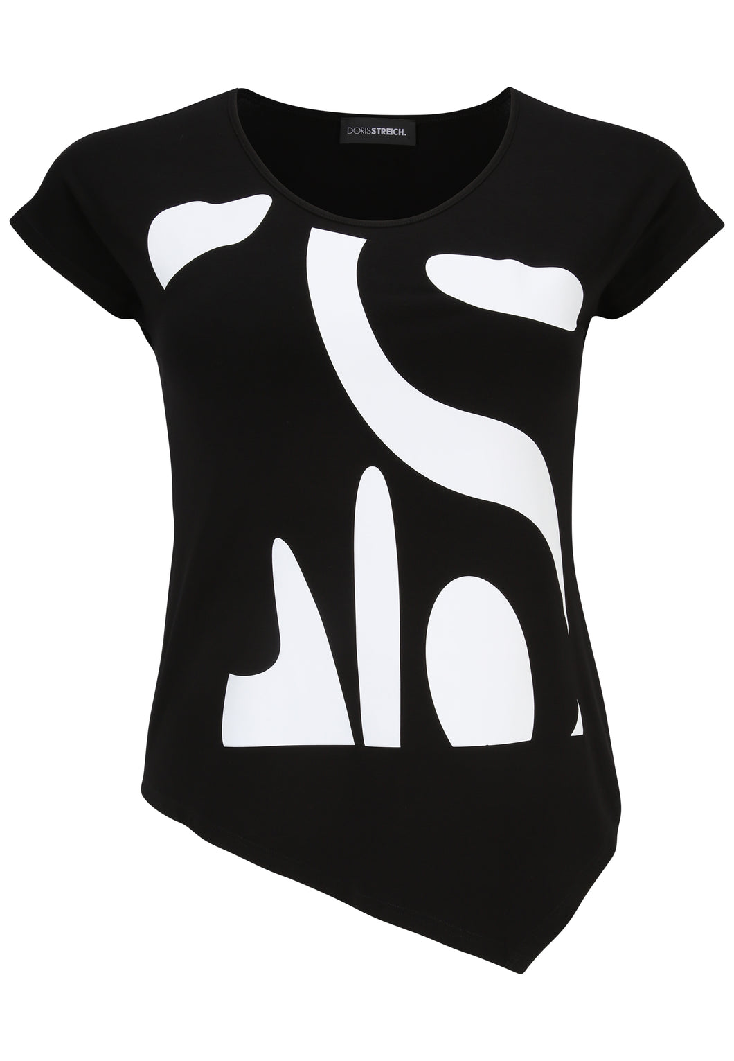 Doris Streich Shirt, schwarz-weiß kurzarm Gr 44-56