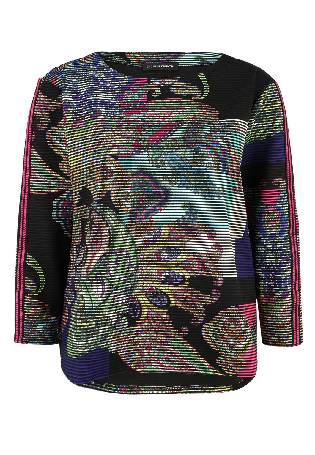 Doris Streich Shirt-Pulli mit Paisley-Print im Grafikmix Gr 46 - 56