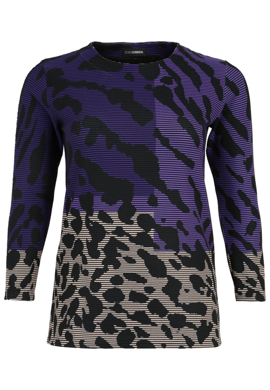Doris Streich Sweatshirt mit platziertem Motiv langarm Schwarz 46