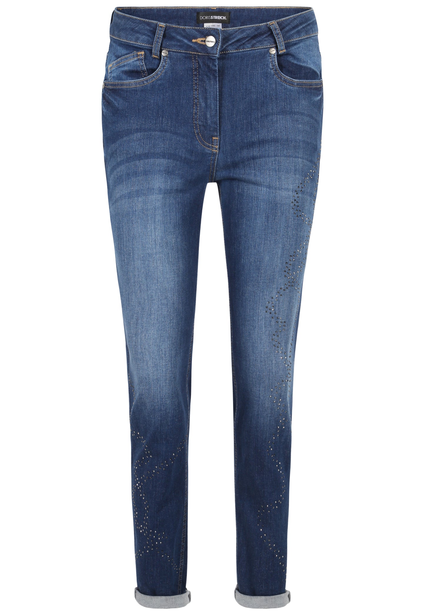 Doris Streich 5-Pocket Jeans Blau Strass Silber große Größen – Nickis XXL Fashion